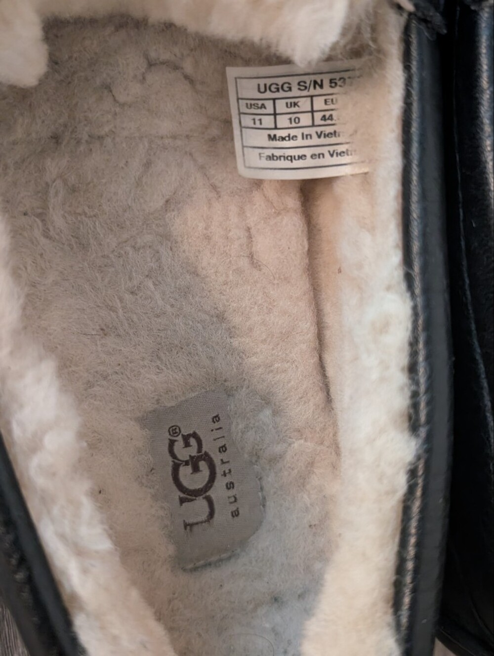 Ugg Mens Leather Sherpa Lined Loafer Shoes Size 11 - Picture 2 of 4